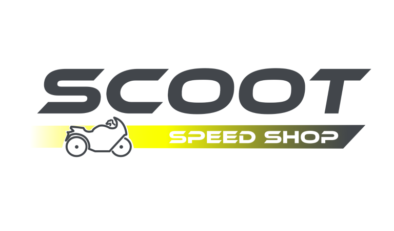 Logo of Scoot Speed Shop featuring a stylised scooter design.